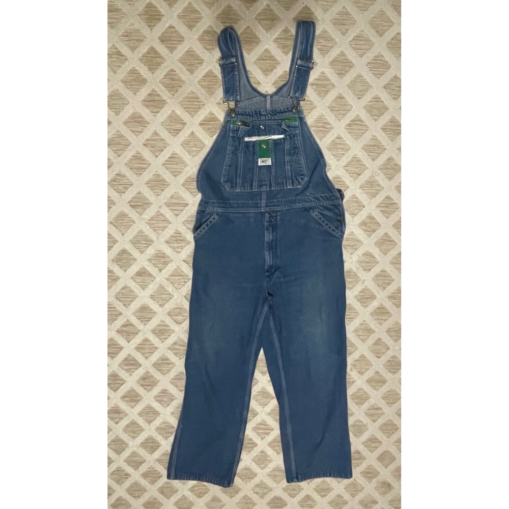 Liberty Mens Blue Denim Bib Overalls Carpenter Workwear Dungarees 36 x 30